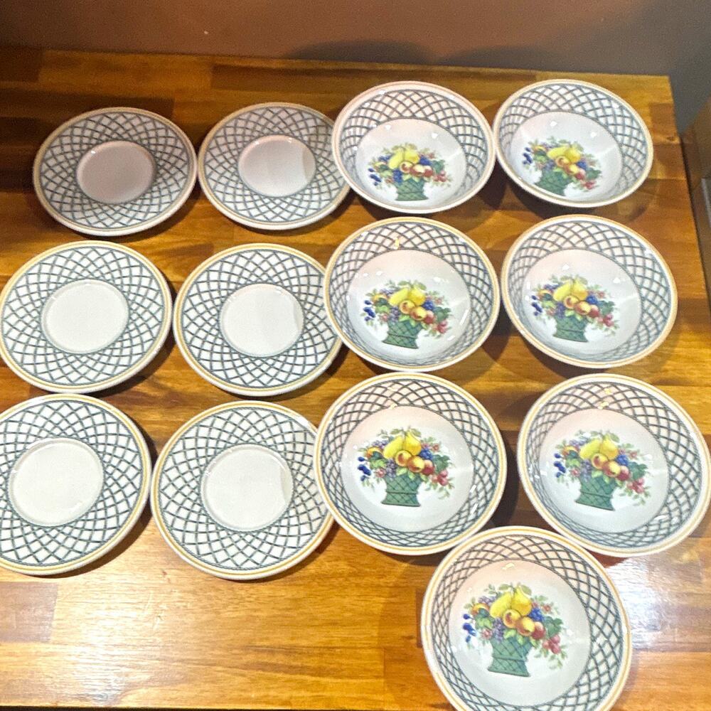 Villeroy & Boch Basket Cup & Saucer Porcelain Dishwasher Safe Germany